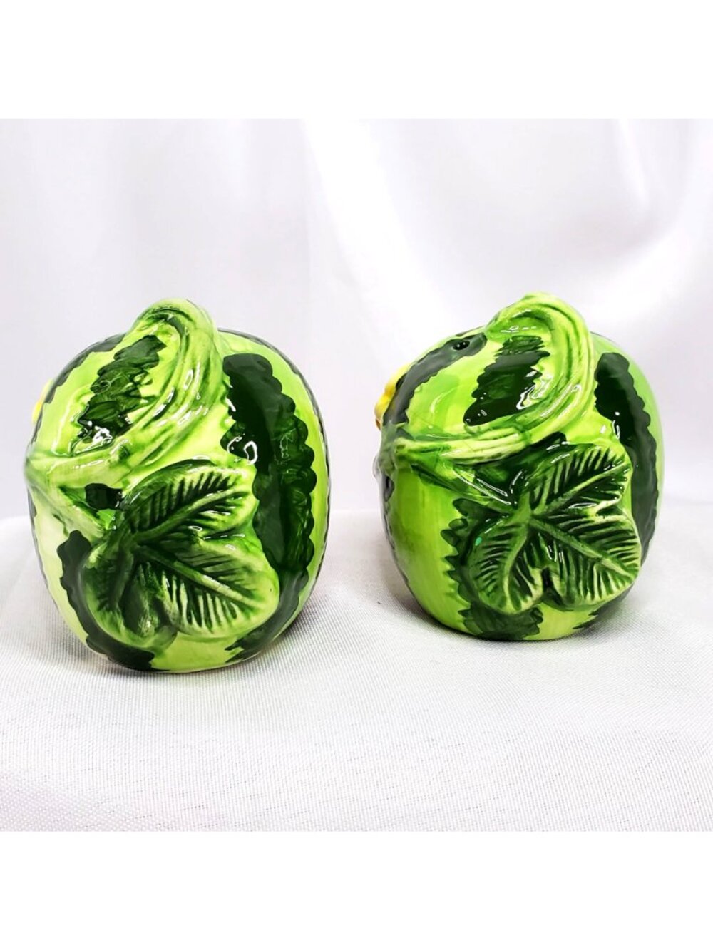 VTG Watermelon Ceramic Salt & Pepper Shakers Hand-Painted 2.75" Tall - Picture 7 of 10